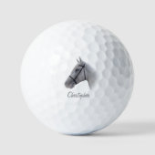 Graues Pferd Design Personalisiert Golfball (Vorderseite)