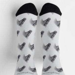 Graues Pferd Design Personalisiert Socken