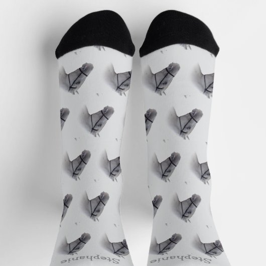 Graues Pferd Design Personalisiert Socken (Oben)