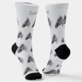 Graues Pferd Design Personalisiert Socken (Gewinkelt)