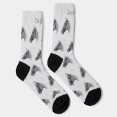 Graues Pferd Design Personalisiert Socken (Rechts)