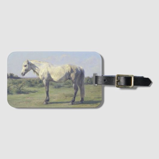Graues Pferd in einem Feld (von Rosa Bonheur) Gepäckanhänger (Vorderseite (Horizontal))