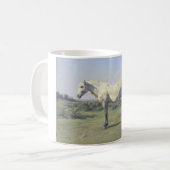 Graues Pferd in einem Feld (von Rosa Bonheur) Kaffeetasse (Vorderseite Links)