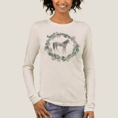 Graues Pferd Langarmshirt Tri-Blend Shirt (Vorderseite)