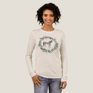Graues Pferd Langarmshirt Tri-Blend Shirt