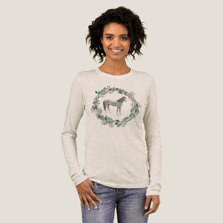 Graues Pferd Langarmshirt Tri-Blend Shirt