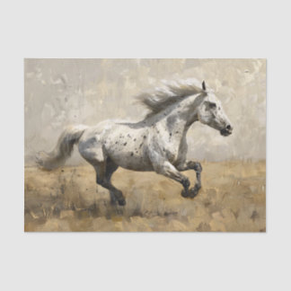Graues Pferd mit Ölgemälde Seidenpapier