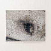 Graues Pferd, Nahes Auge Puzzle (Horizontal)