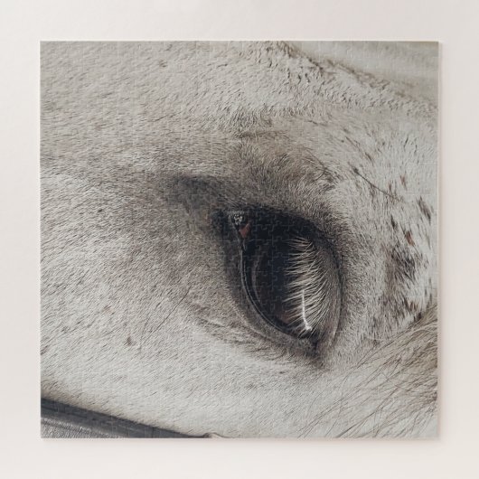 Graues Pferd, Nahes Auge Puzzle (Horizontal)