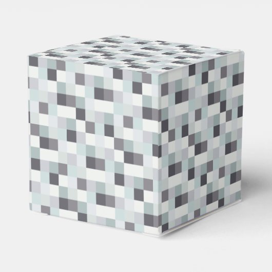 Graues Pixel-Muster Geschenkschachtel (Rückseite)