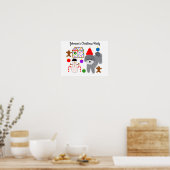 Graues Poodle Christmas #2 Poster (Küche)