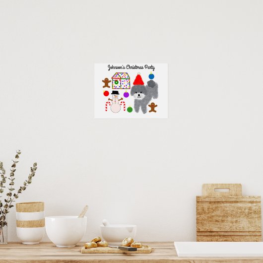 Graues Poodle Christmas #2 Poster (Küche)