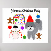 Graues Poodle Christmas #2 Poster (Vorne)
