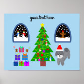 Graues Poodle Christmas #4 Poster (Vorne)