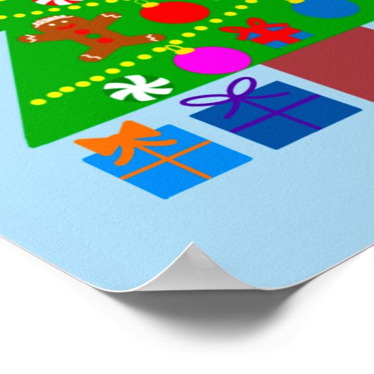 Graues Poodle Christmas #5 Poster (Ecke)