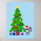 Graues Poodle Christmas #5 Poster (Vorne)
