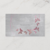 Graues Pulver Ballett Pink Butterfly Vip Visitenkarte (Vorderseite)