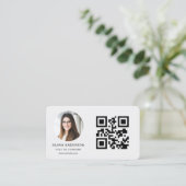 Graues QR-Code-Foto Visitenkarte (Stehend Vorderseite)