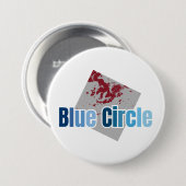 Graues Quadrat mit rotem Fleck und blauem Kreis-Te Button (Vorne & Hinten)