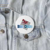 Graues Quadrat mit rotem Fleck und blauem Kreis-Te Button (Beispiel)