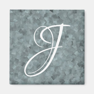 Graues Quadratisches Kristallmuster Magnet
