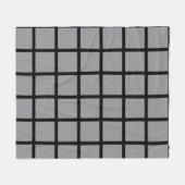 Graues quadratisches Muster mit schwarzen Rändern Fleecedecke (Vorderseite (Horizontal))