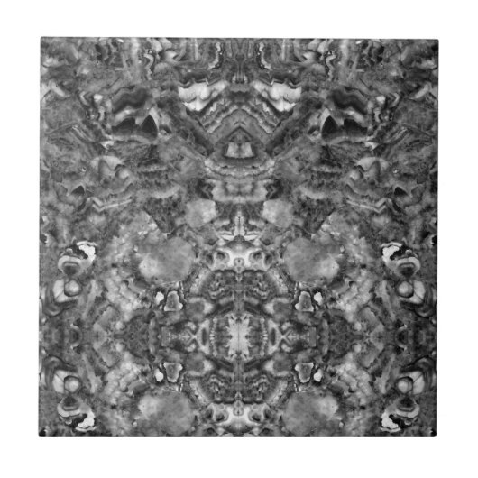 Graues Quarz, Schwarz-weißes graues Muster Fliese (Vorderseite)