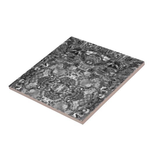 Graues Quarz, Schwarz-weißes graues Muster Fliese (Seite)