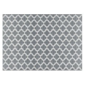 Graues Quatrefoil Glasschneiden-Brett Schneidebrett