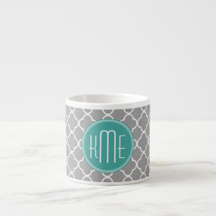 Graues Quatrefoil mit kundenspezifischem Espressotasse