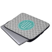 Graues Quatrefoil mit kundenspezifischem Laptopschutzhülle (Vorne Knopf)