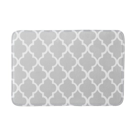 Graues Quatrefolienmuster Badematte (Vorderseite)