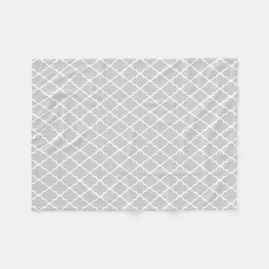 Graues Quatrefolienmuster Fleecedecke (Vorderseite (Horizontal))