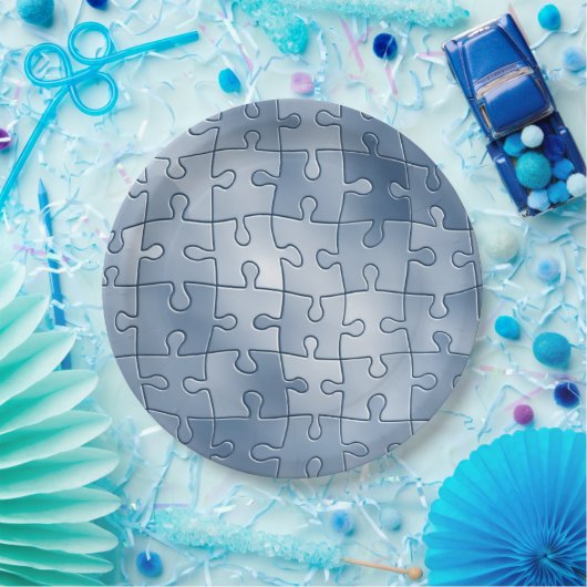 Graues Rätsel Pappteller (Party)