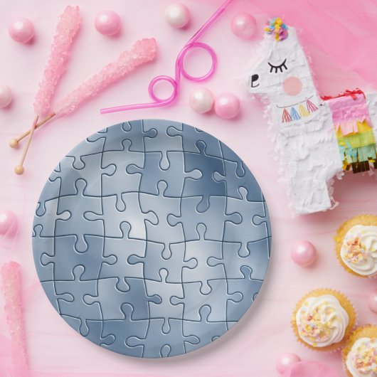 Graues Rätsel Pappteller (Party)