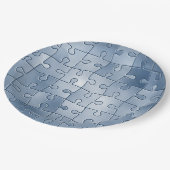 Graues Rätsel Pappteller (Schrägansicht)