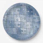 Graues Rätsel Pappteller (Vorderseite)