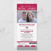 Graues Red Football Ticket Brautparty Einladung (Vorderseite)