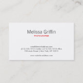 Graues Regency-Muster und Red Bar Business Card Visitenkarte (Rückseite)
