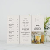 Graues Restaurant-Foto-Logo-Abholmenü-Design (Stehend Vorderseite)