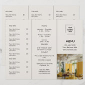 Graues Restaurant-Foto-Logo-Abholmenü-Design (Vorne/Hinten)