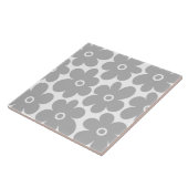 Graues Retro-Blume-Muster Fliese (Seite)