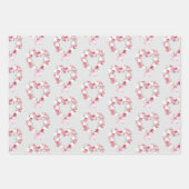 Graues Rosa Rosenblütenherz Brautparty Geschenkpapier Set (Vorderseite)