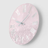 Graues rosa silbernes Glitzer-Metall römisches Große Wanduhr (Winkel)
