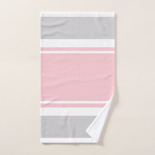 Graues Rosa Stripes Tuch-Set Badhandtuch Set (Handtuch)