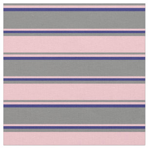 Graues, rosa und dunkelblaues Muster Stoff