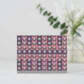 Graues, rosa und Lila Punktmuster Postkarte (Stehend Vorderseite)