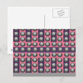 Graues, rosa und Lila Punktmuster Postkarte (Vorne/Hinten)
