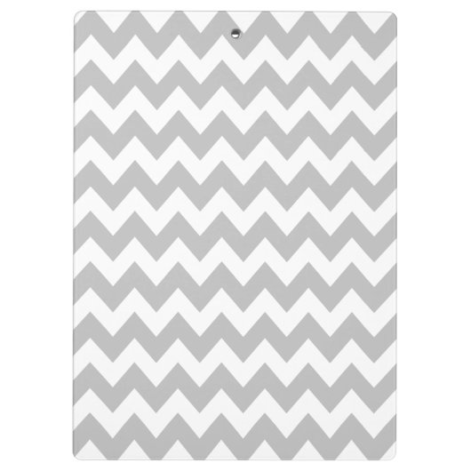 Graues rosa Zickzack personalisiertes Klemmbrett (Rückseite)