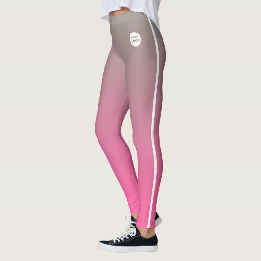 Graues, rosafarbenes Ombre Gradient Custom Busines Leggings (Links)